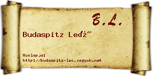 Budaspitz Leó névjegykártya
